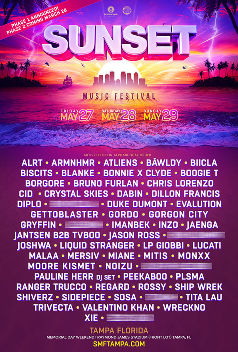 Sunset Music Festival 2022 flyer.