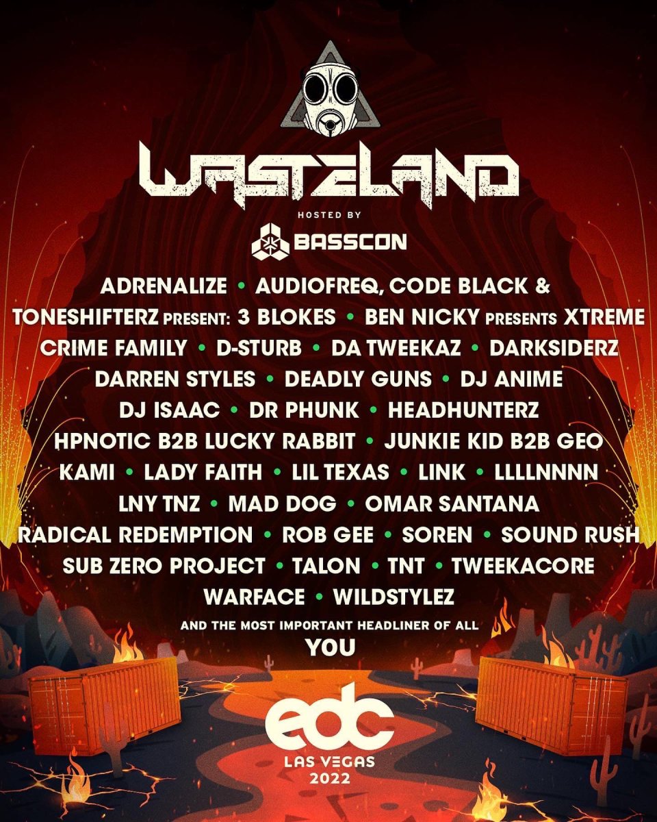 EDC Vegas 2022 stage lineup for wasteLAND.