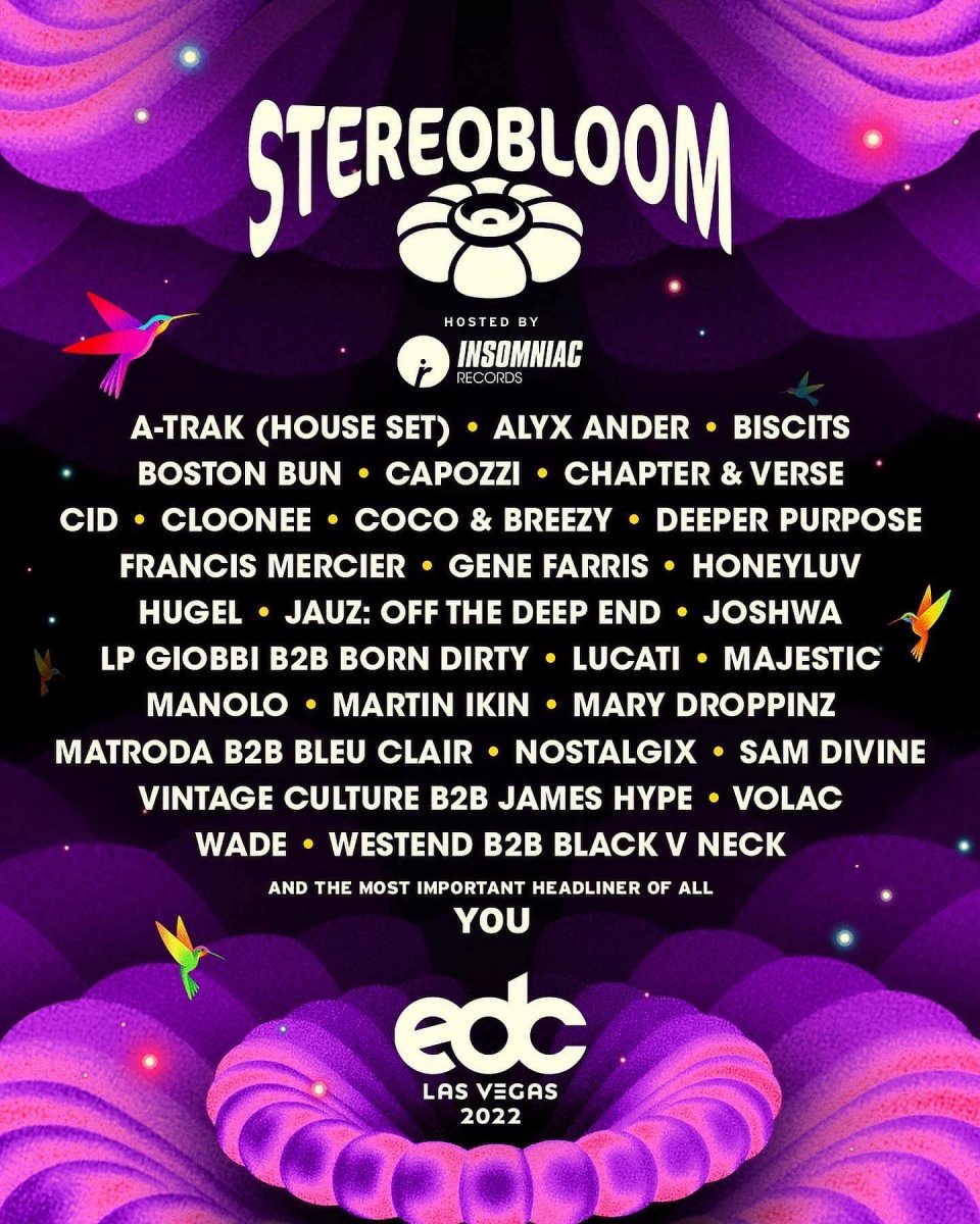 EDC Vegas 2022 stage lineup for stereoBLOOM.