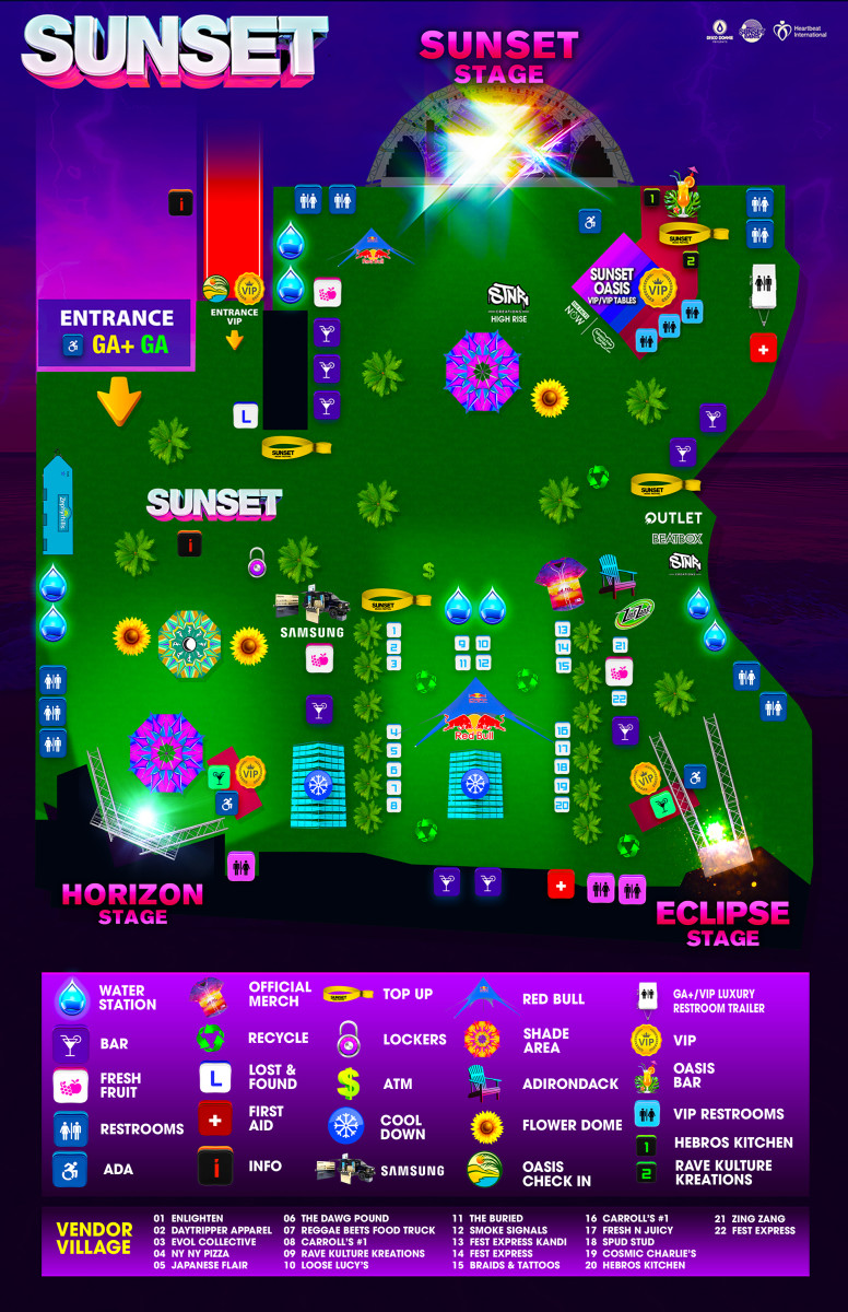 Sunset Music Festival Venue Map 2022