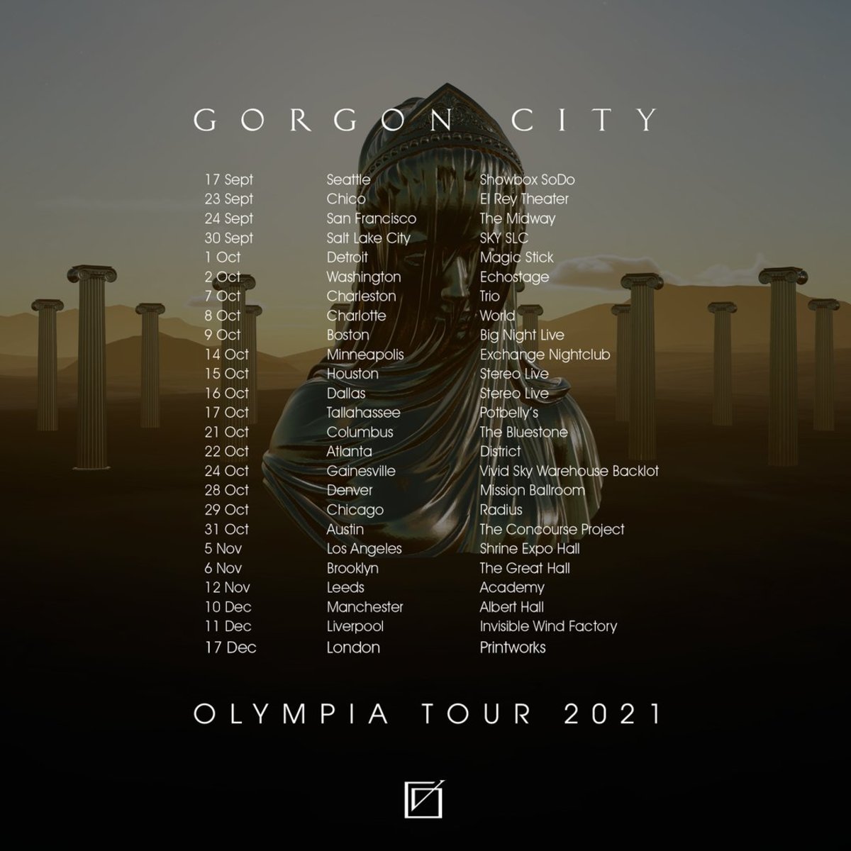 Gorgon City's 2021 "Olympia" headline tour.