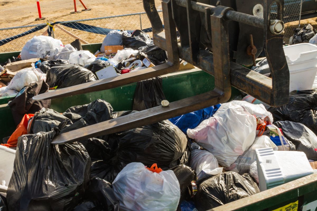 Trash bags piling up at California's Lighting in a Bottle music festival.