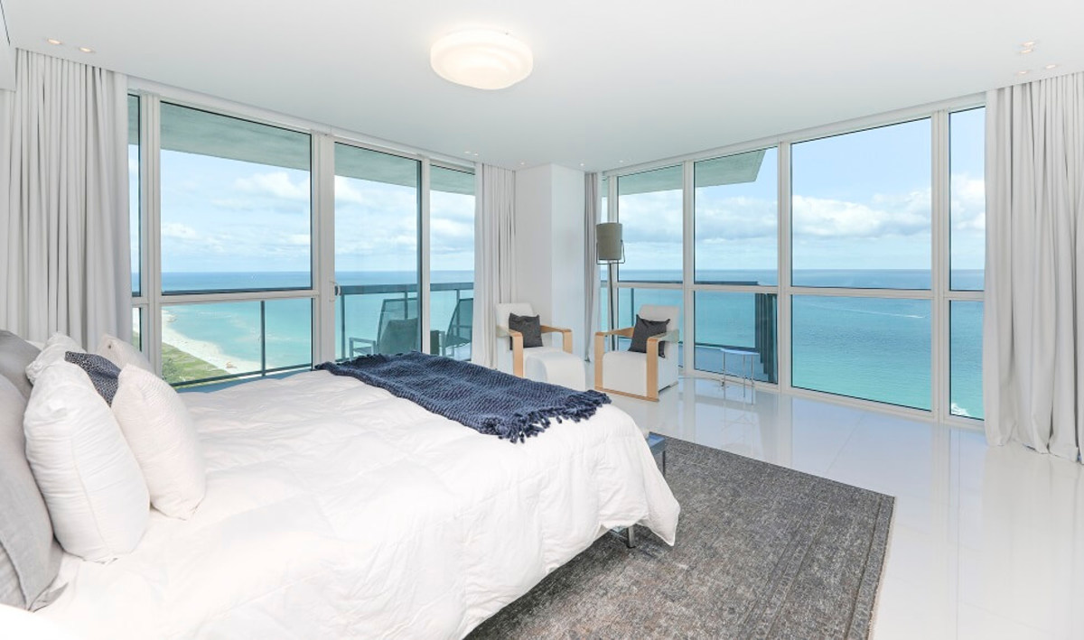 View from the bedroom of David Guetta's $14 million Miami condo, which is available to purchase using cryptocurrency like Bitcoin and Ethereum.