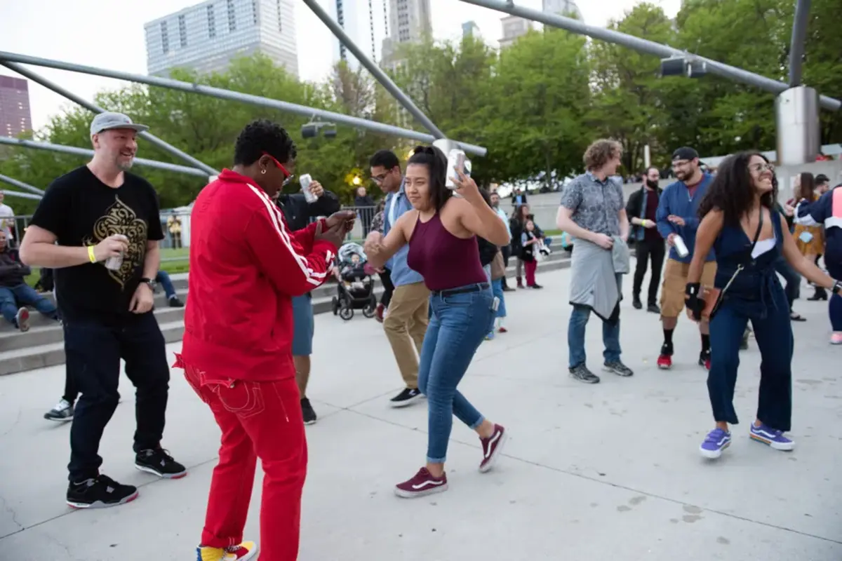 People dancing at the 2019 Chicago House Music Festival.