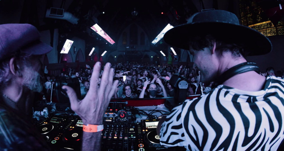 Mikey Lion and Lee Reynolds throwing down behind the decks at The Church in Denver.