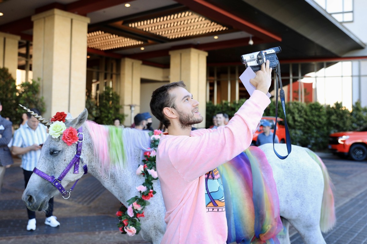 Zedd's wildest birthday wish came true when he was surprised with a live "unicorn" in Las Vegas.