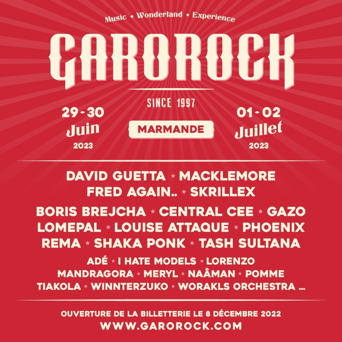Garorock Festival 2023 to Feature Skrillex, Fred again.. and More   - The Latest Electronic Dance Music News, Reviews & Artists