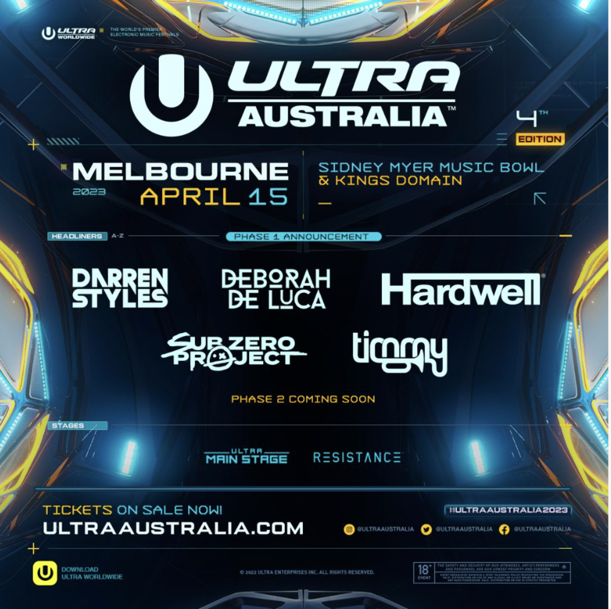 Ultra Australia 2023 to Feature Hardwell, Sub Zero Project and More