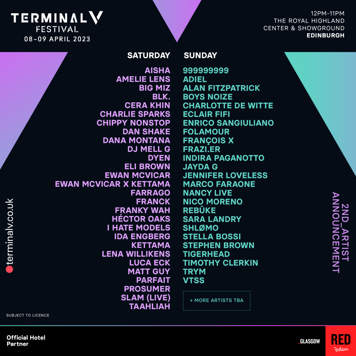 The lineup for Terminal V 2023 features Charlotte de Witte, Amelie Lens, Boys Noize, I Hate Models, Franky Wah and more.