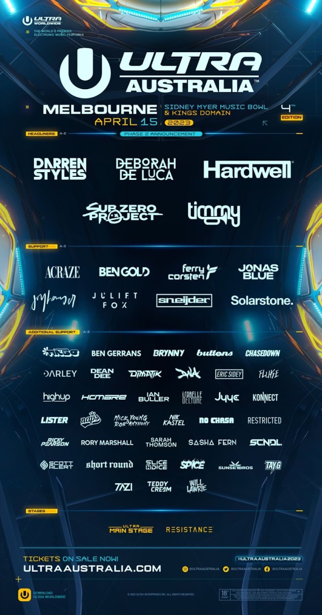 Ultra Australia 2023 to Feature Hardwell, Sub Zero Project and More