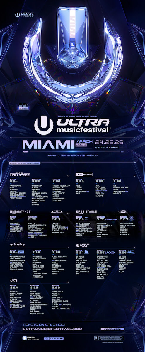 Ultra Music Festival Announces 2023 Daily Stage Programming - EDM.com ...