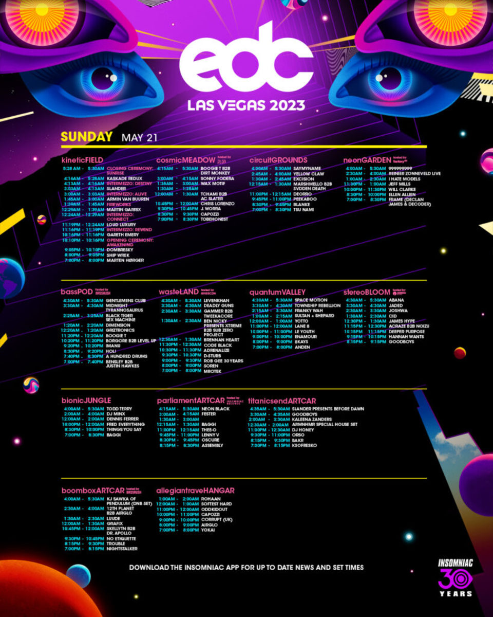 Here Are Your EDC Las Vegas 2025 Set Times The Latest