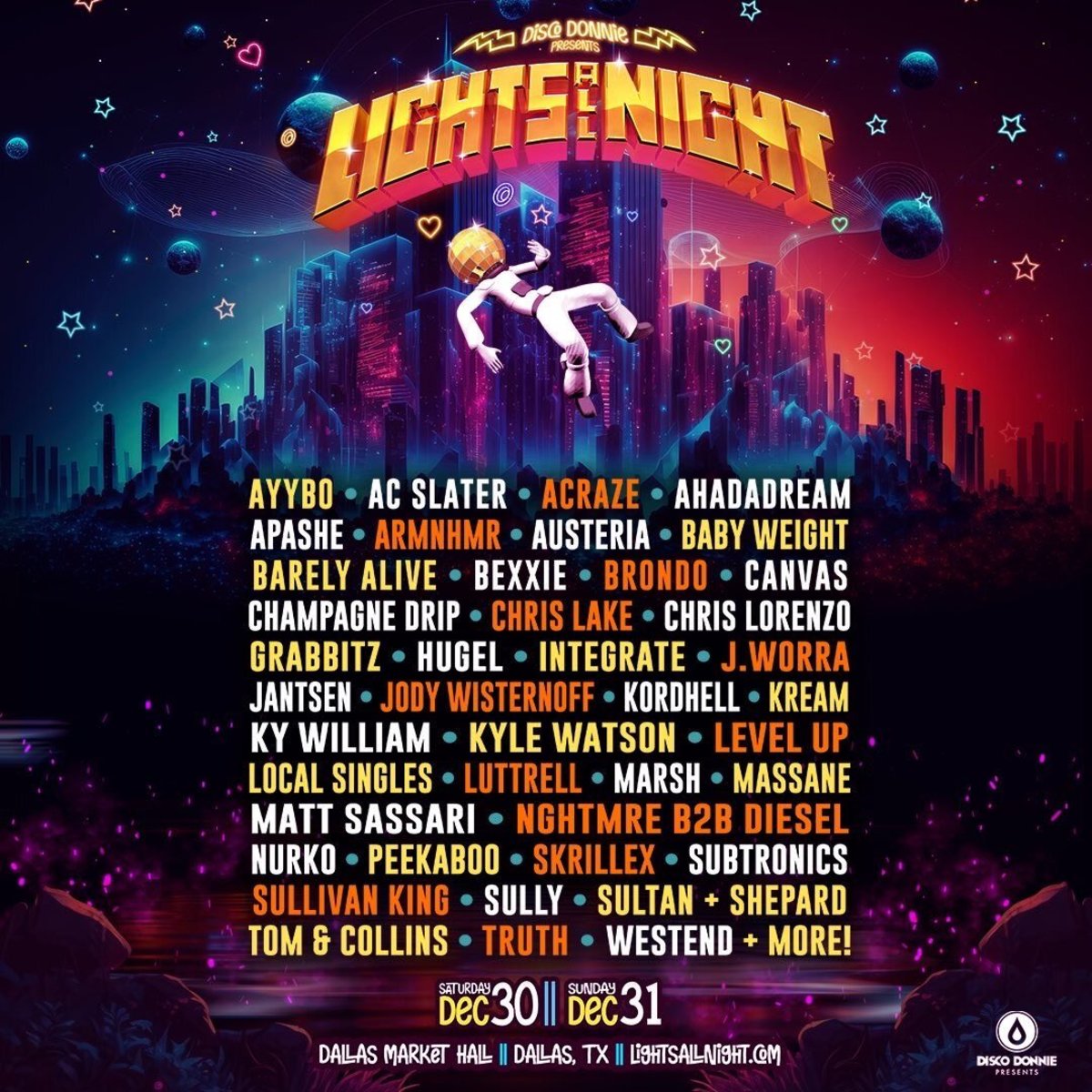 Lineup - Lights All Night NYE 2023