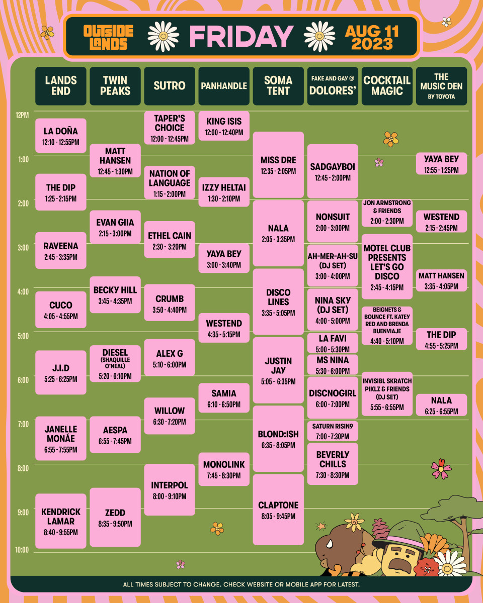 Here are the Set Times for Outside Lands 2023 The Latest