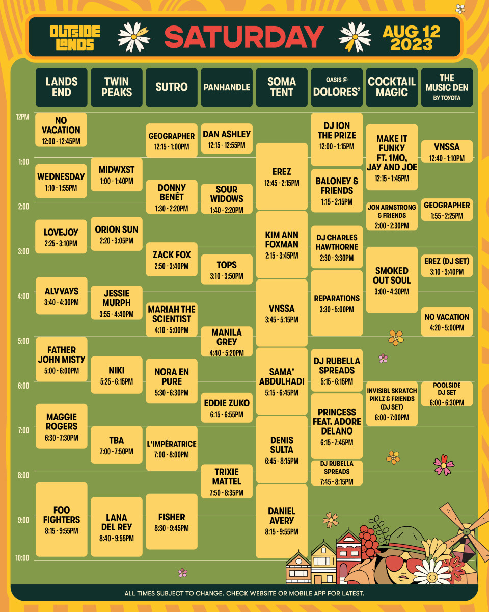 Here are the Set Times for Outside Lands 2023 The Latest