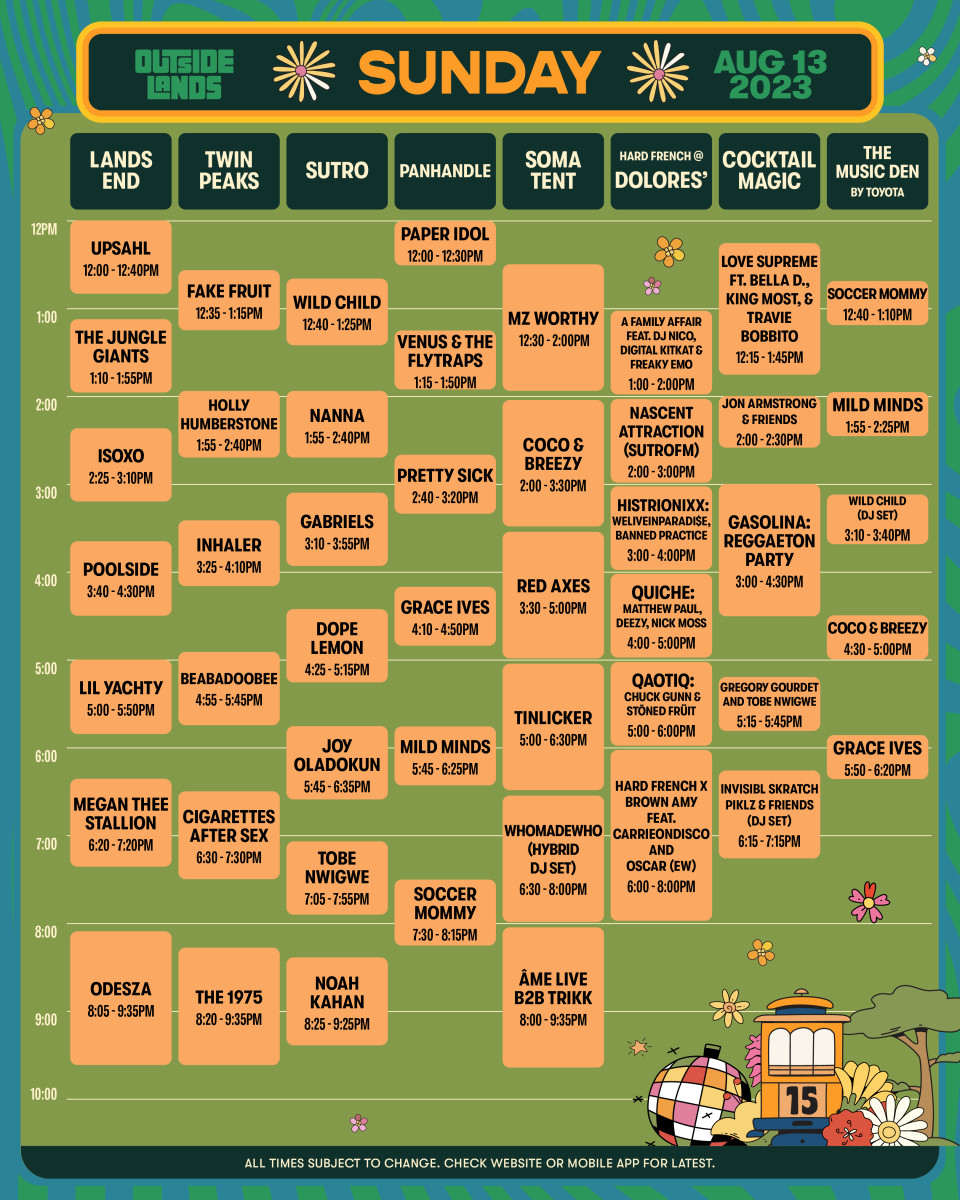 Here are the Set Times for Outside Lands 2023 The Latest