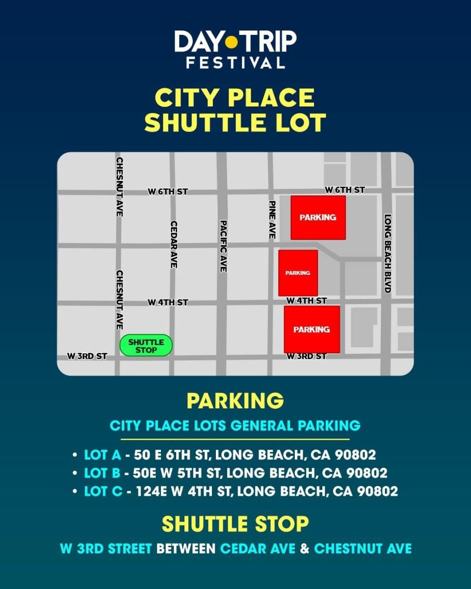 Day Trip Festival's official parking and shuttle information.