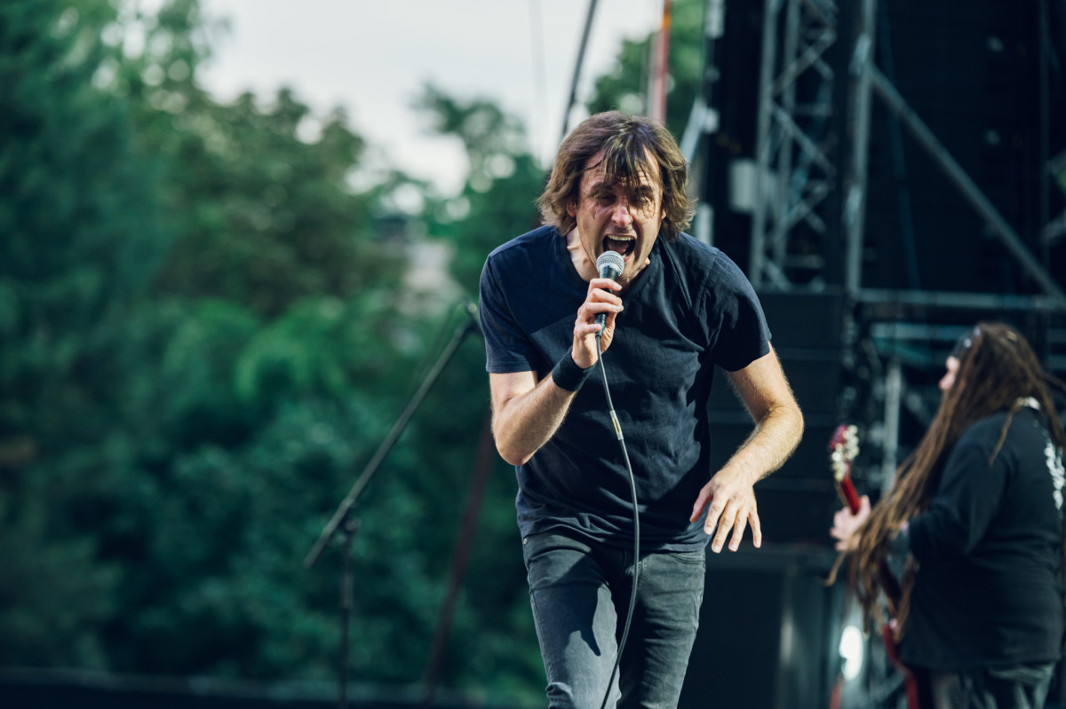 Napalm Death perform on the main stage at EXIT Festival 2022.