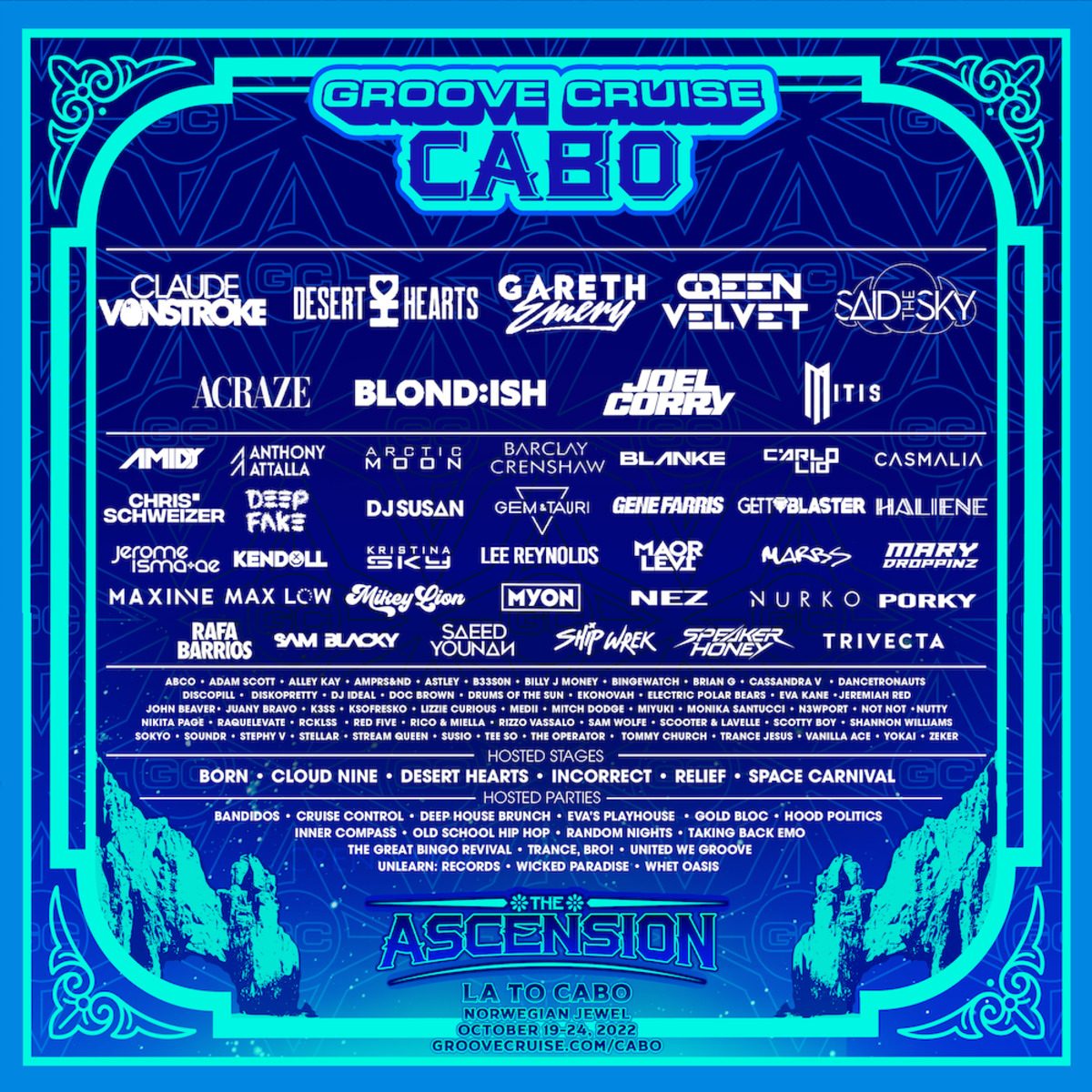 Groove Cruise Cabo 2022 Lineup. 