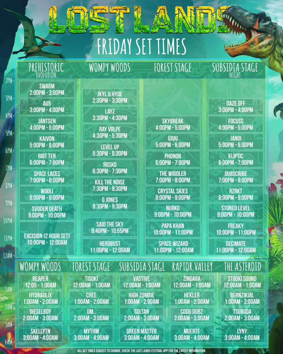 Lost Lands 2022 Set Times