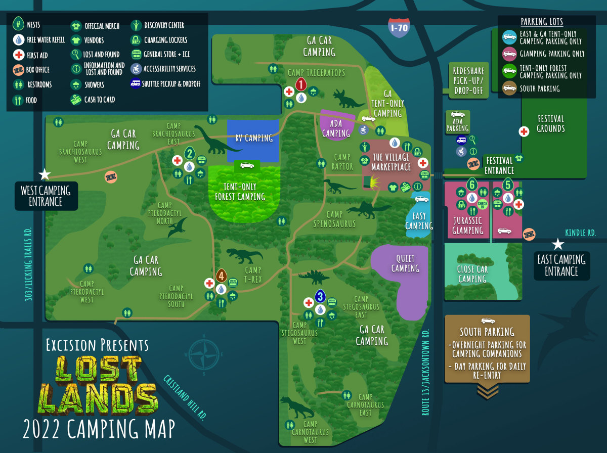 Lost Lands 2022 Camping Map