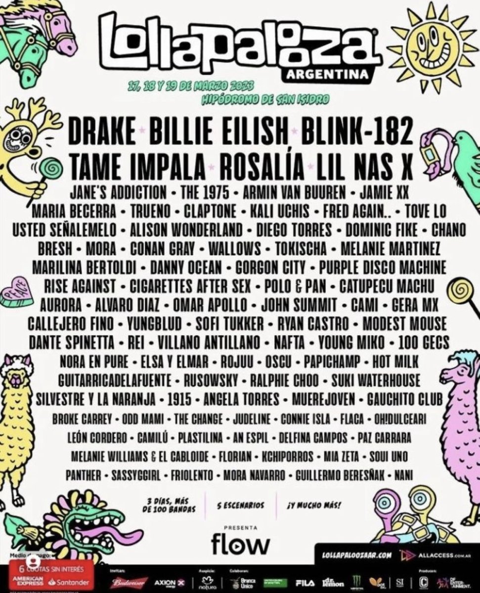 Lollapalooza Argentina 2023 Lineup