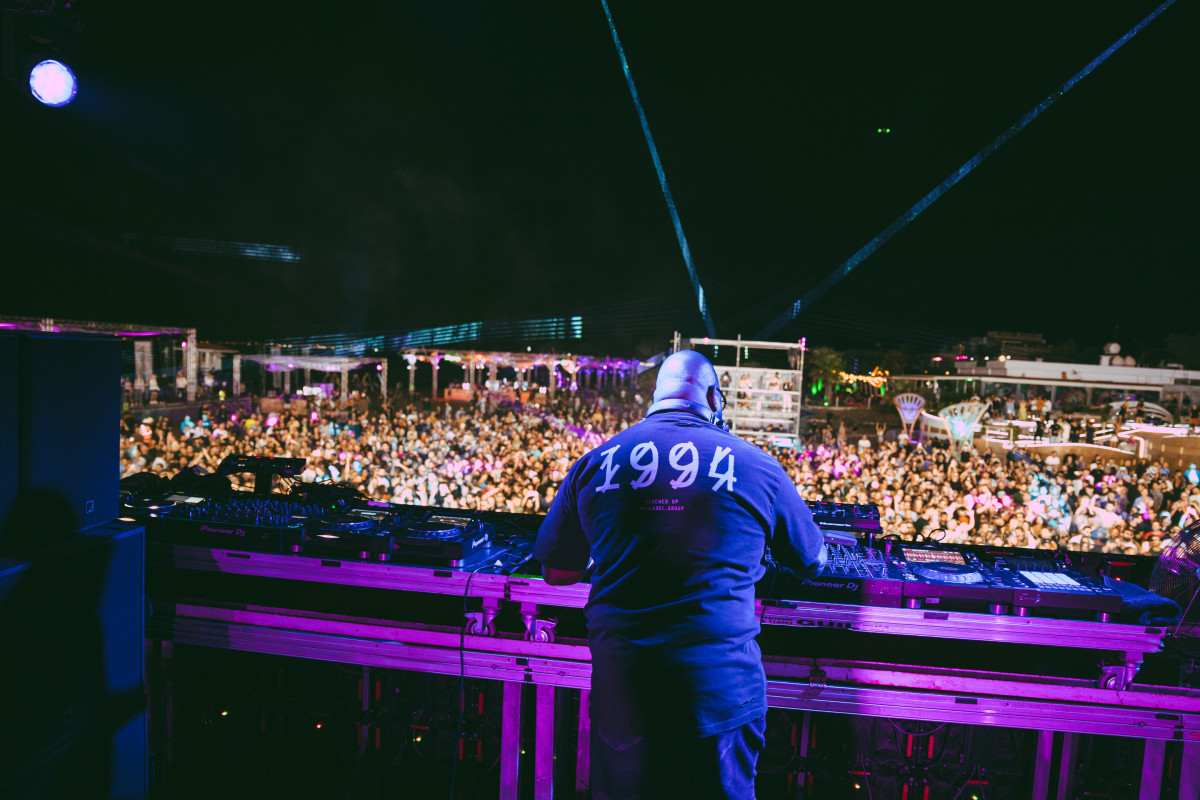 Carl Cox performing at BeOn1x Open Mind Music Festival 2022. 
