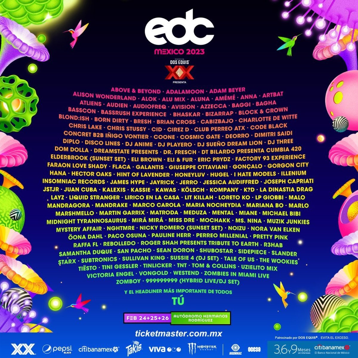 Martin Garrix, Eric Prydz, Charlotte de Witte y más en EDC México 2023