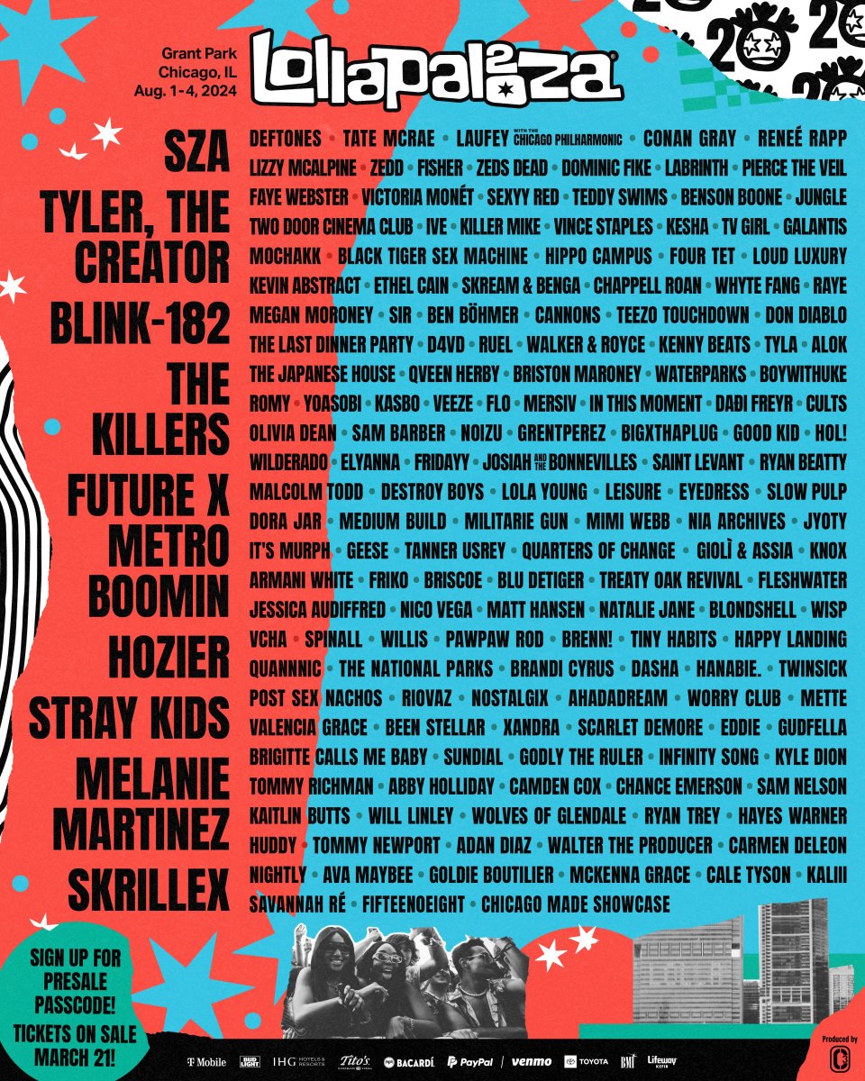 Skrillex, Zedd, FISHER, More Featured on Lollapalooza 2024 Lineup EDM