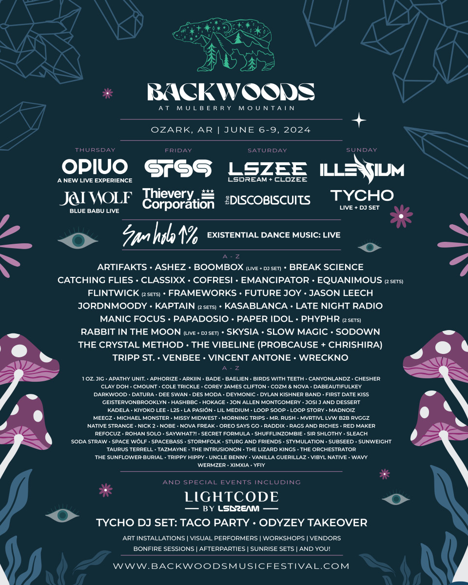 ILLENIUM, Tycho, LSDREAM b2b CloZee to Headline Backwoods Music