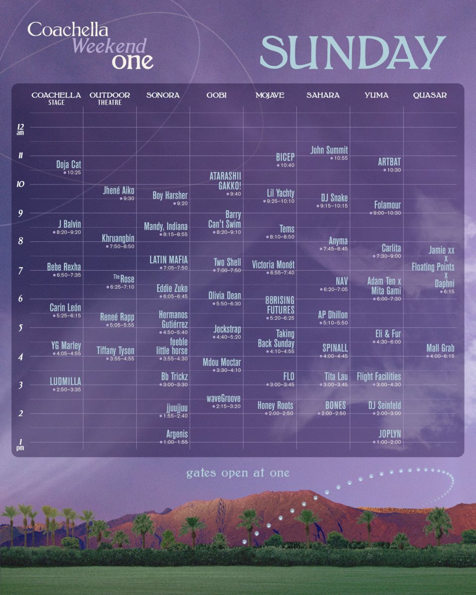 Here Are Your Set Times for Coachella 2024 Weekend One - EDM.com - The