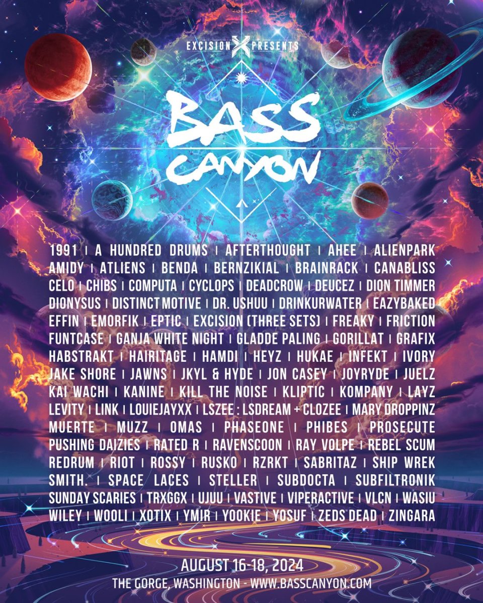 Bass Canyon Announces Stacked 2024 Lineup Featuring Zeds Dead, Space ...