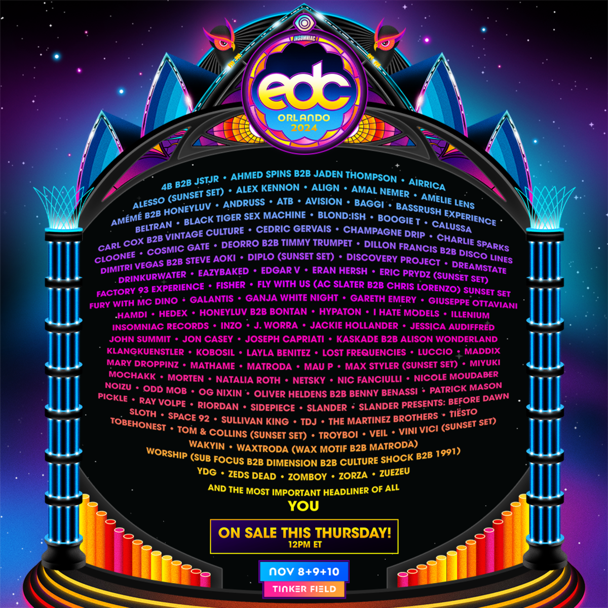 Rare B2B DJ Sets Dominate Remarkable EDC Orlando 2024 Lineup