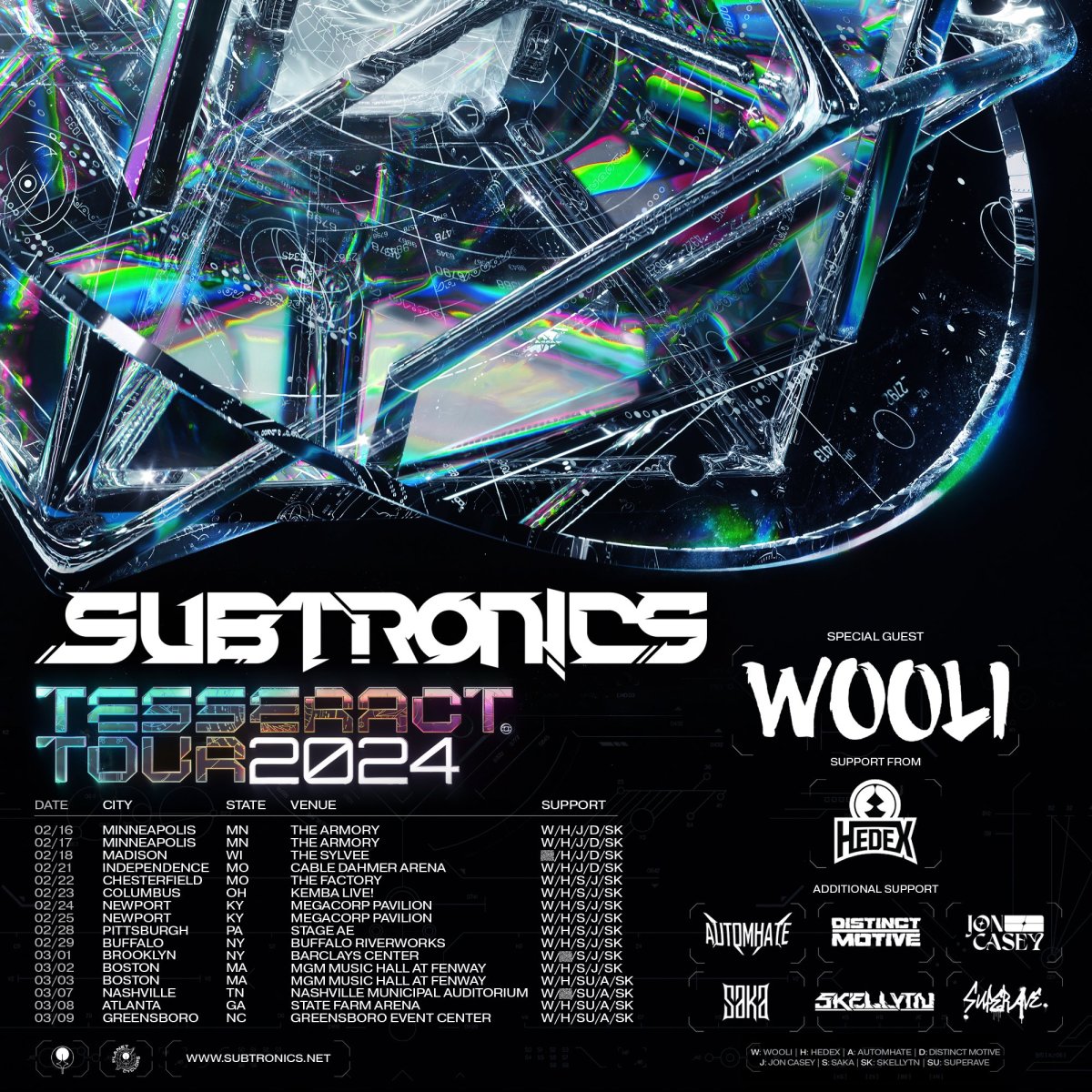 Subtronics Unveils "TESSERACT" Tour With Support From Wooli, Hedex