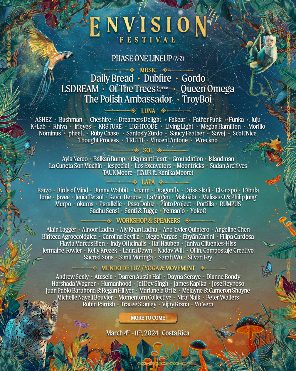 The first phase of the 2024 Envision Festival lineup features Daily Bread, TroyBoi, Dubfire, GORDO, LSDREAM and more.