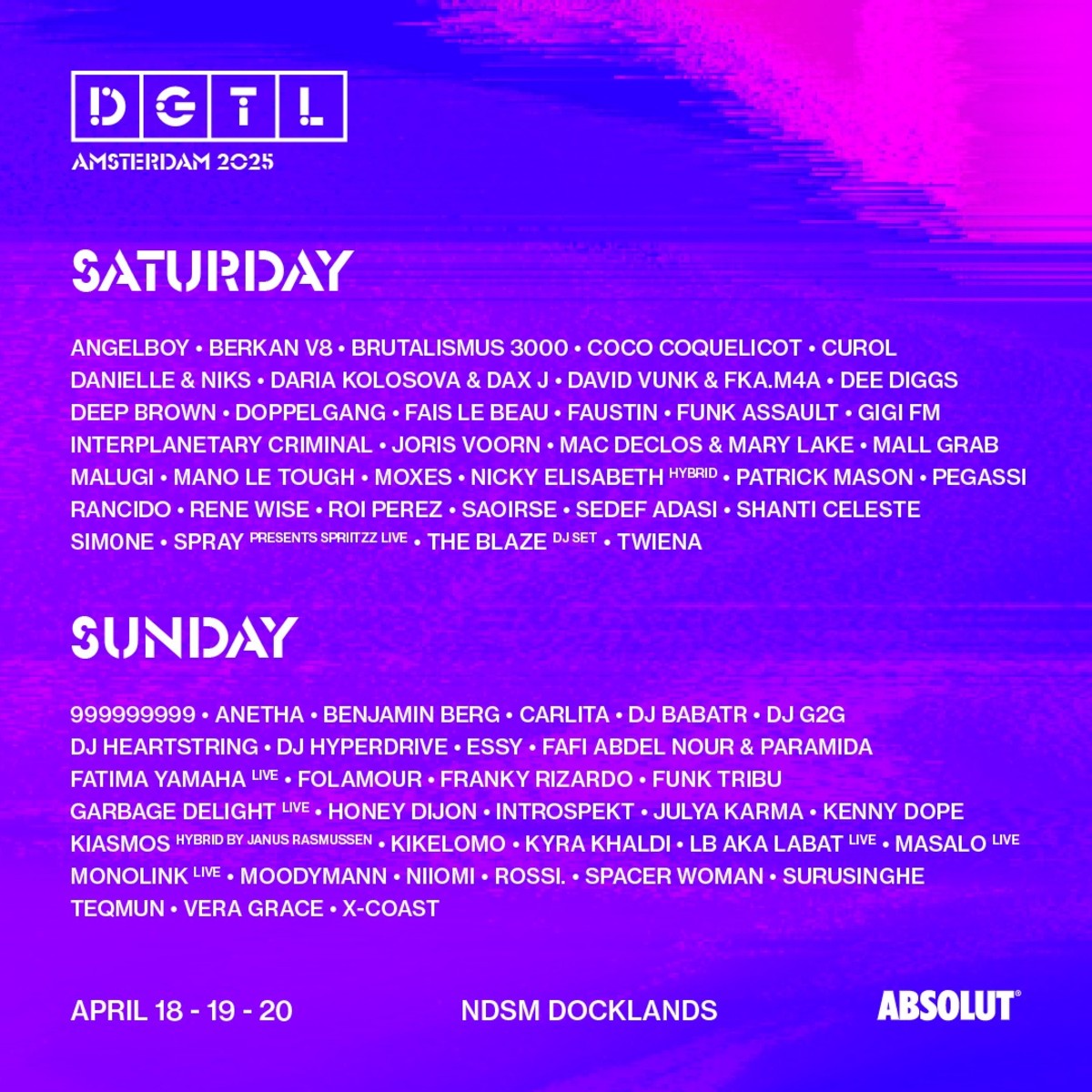 DGTL Amsterdam Festival Returning In 2025 With Monolink, Carlita